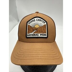 Smoky Mountains Hat Cap Snap Back BRN National Park Trucker Patch Mesh Hiking